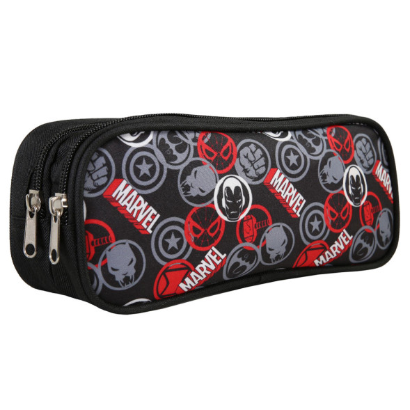 Estuche rectangular Avengers Negro 23 CM - 2 Cpt