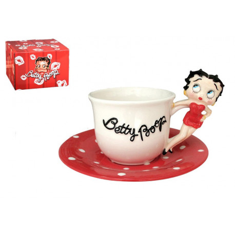 Betty Boop-Figur-Tasse und unter Tasse