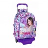 Cartable à roulettes Violetta Butterflies 43 CM Haut de Gamme Trolley + Trousse