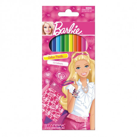 12 colour Barbie pencils