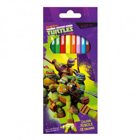 12 pencils of colors turtle Ninja