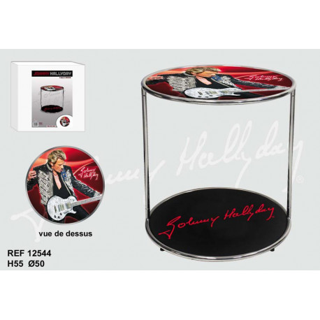 Table basse Johnny Hallyday rouge