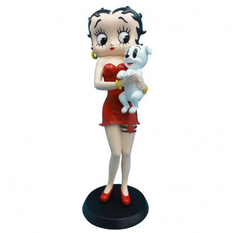 Estatuilla Betty Boop tomando Pudgy