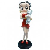 Estatuilla Betty Boop tomando Pudgy