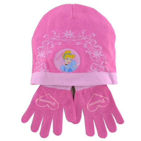 Ensemble bonnet et gants Princesse Fushia
