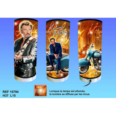 Lampe cylindrique Johnny Hallyday Moto
