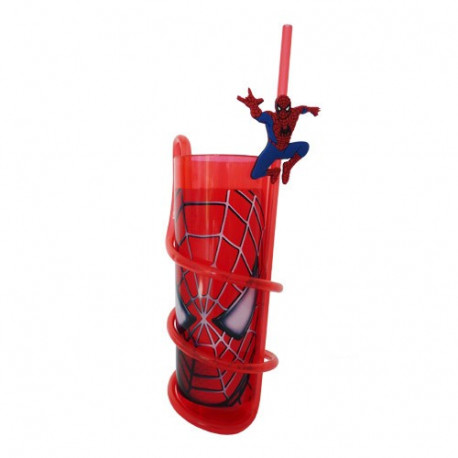 Verre Spiderman PVC avec paille