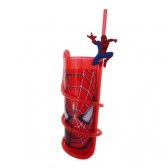 Glas-Spiderman-PVC mit Stroh