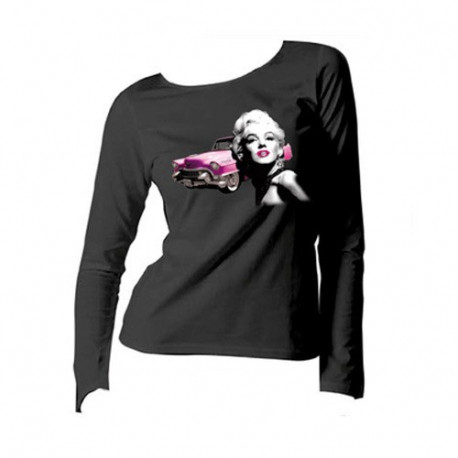 T-Shirt Langarm Marilyn Monroe Legende - Größe: L - Farbe: weiß