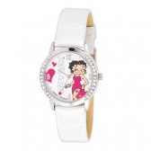 Uhr Armband Leder weiss Betty Boop
