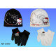 Bonnet + gants en laine Hello Kitty - couleur : Noir