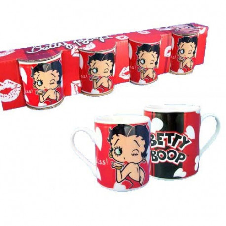 Betty Boop Koffie cup set van 4