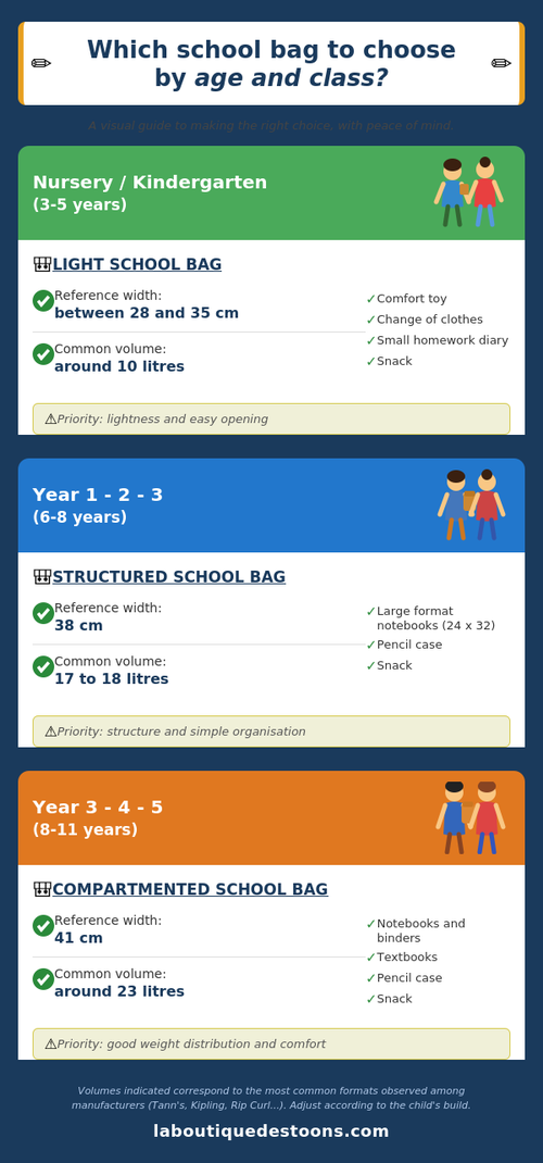 Which schoolbag by age