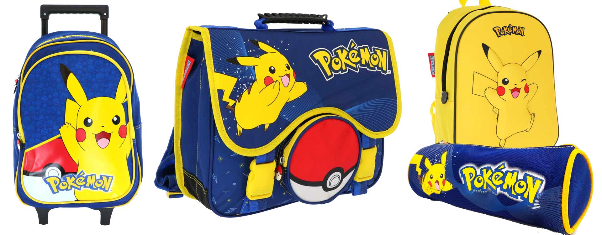 Sac dos Pikachu école bleu jaune